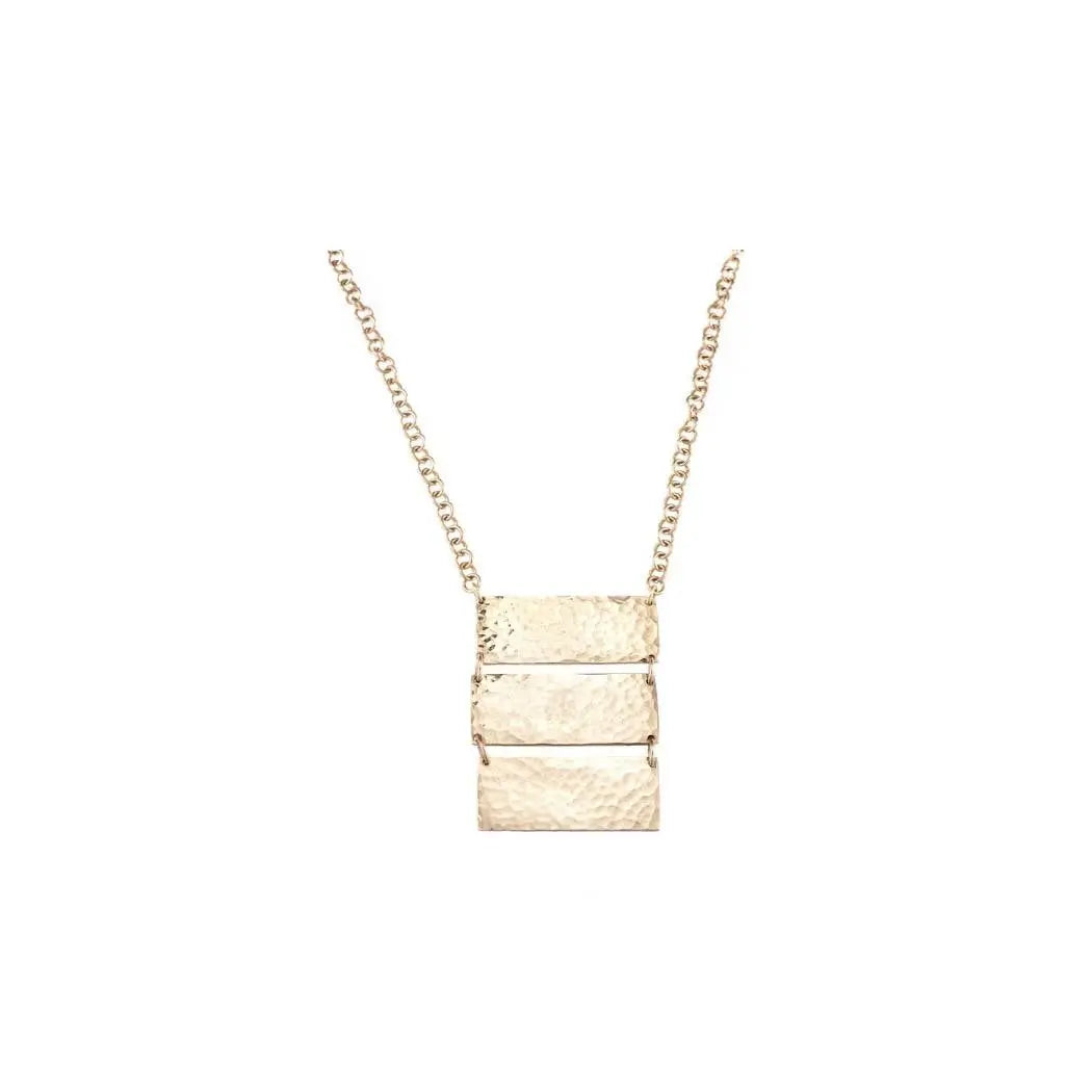 Kipato Unbranded - Triple Bar Necklace (brass, white, black) 